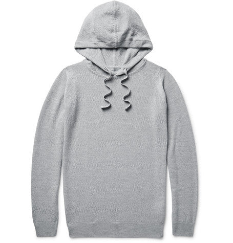 textured merino wool hoodie