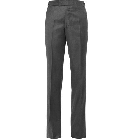charcoal slim fit super 110s wool suit trousers