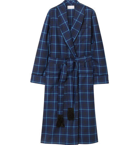 york checked wool robe
