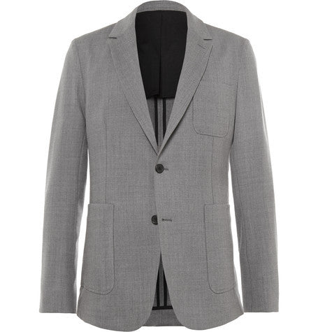 unstructured stretch wool blazer
