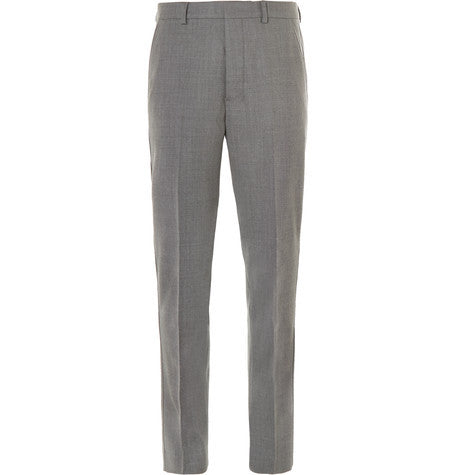 tapered stretch wool trousers