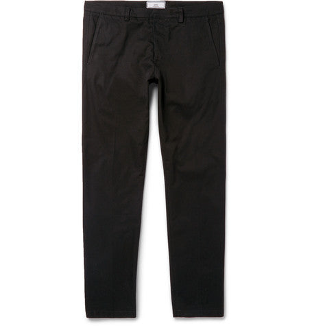slim fit cotton gabardine chinos