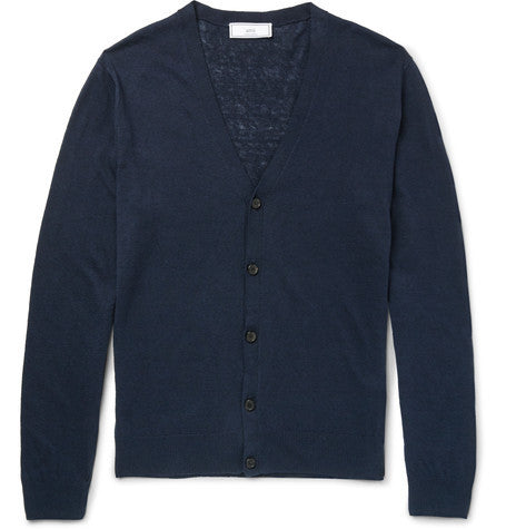 linen and cotton blend cardigan