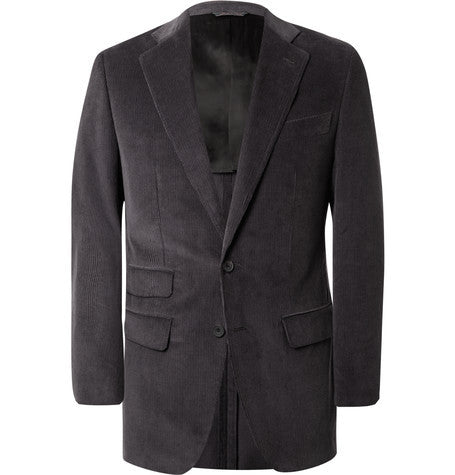 grey slim fit cotton corduroy blazer
