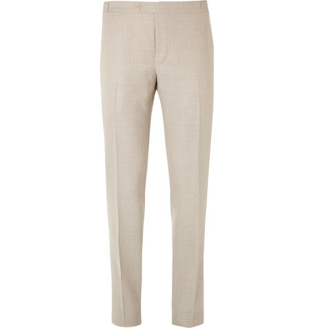 slim fit wool trousers