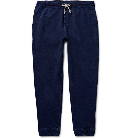 wallace   barnes indigo dyed loopback cotton jersey sweatpants