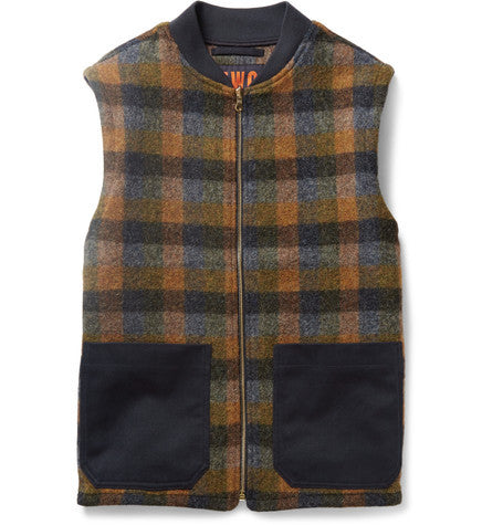checked wool gilet