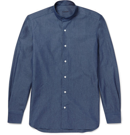 grandad collar cotton shirt