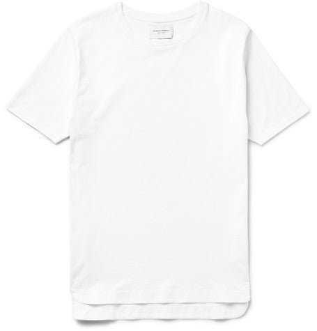 contrast trimmed cotton jersey t shirt