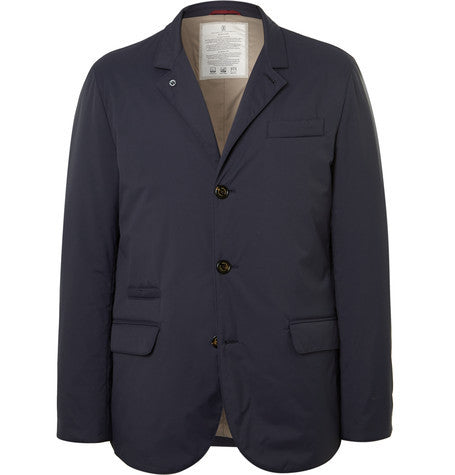 slim fit quilted shell down jacket