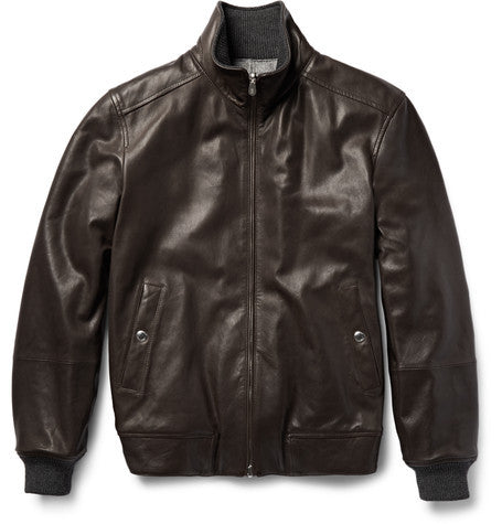reversible leather bomber jacket