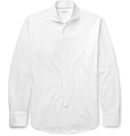 slim fit cutaway collar cotton shirt
