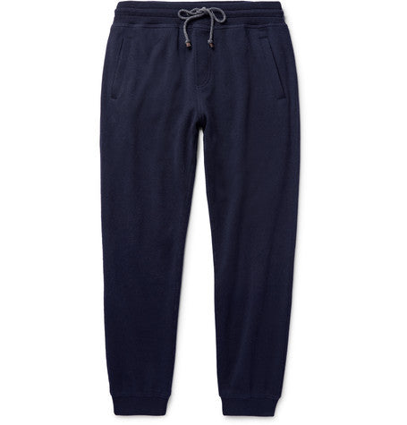 tapered cashmere and cotton blend sweatpants