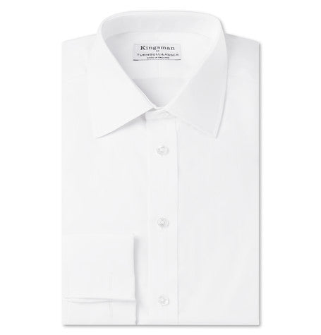 turnbull   asser white double cuff cotton twill shirt