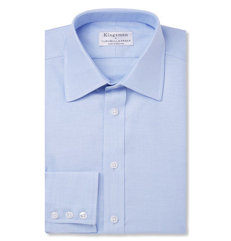 turnbull   asser blue cotton royal oxford shirt