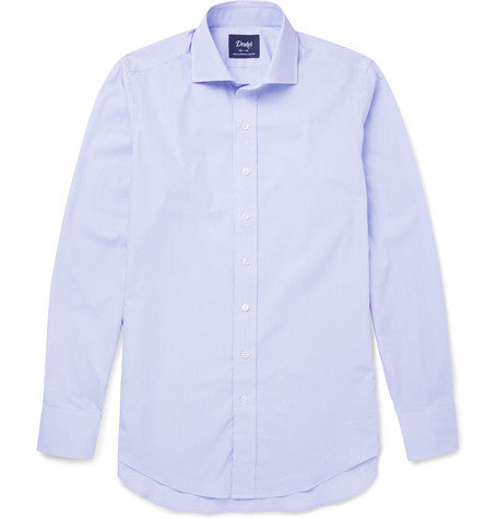 spread collar striped cotton shirt