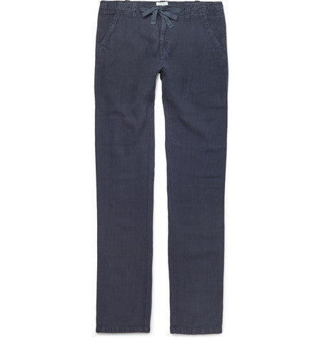 slim fit linen trousers