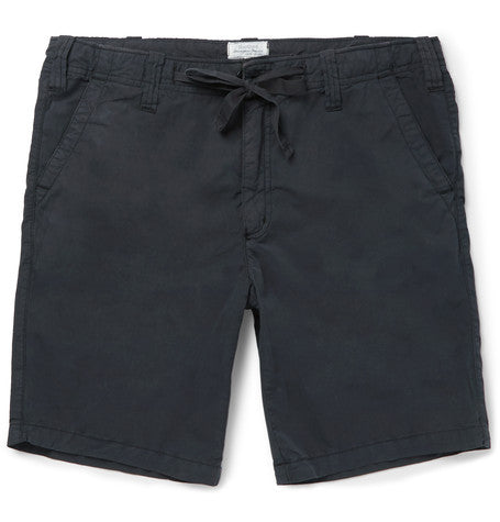 slim fit drawstring cotton shorts