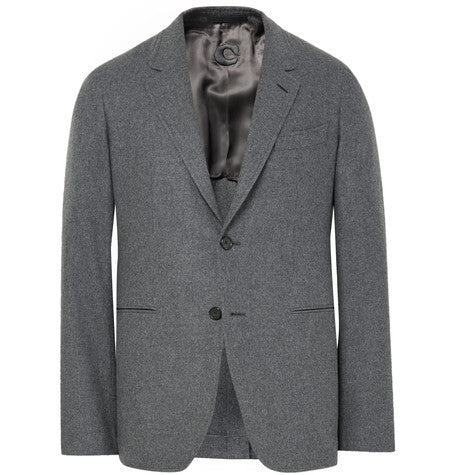 grey butterfly slim fit wool and cashmere blend blazer