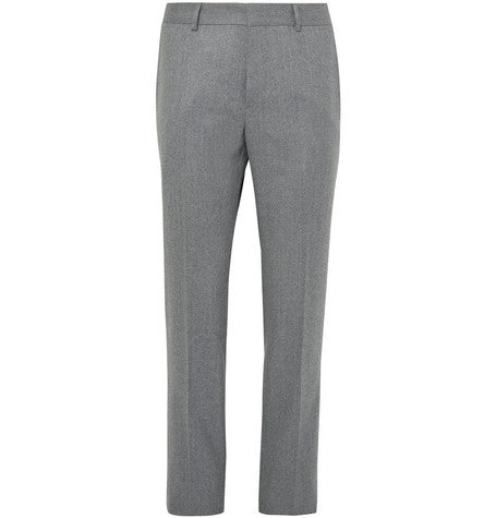 grey wool flannel trousers