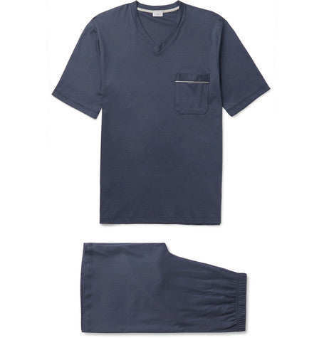 mercerised cotton jersey pyjama set