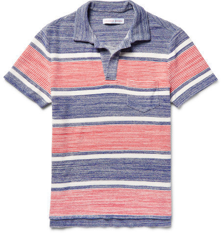 ronald striped cotton terry polo shirt