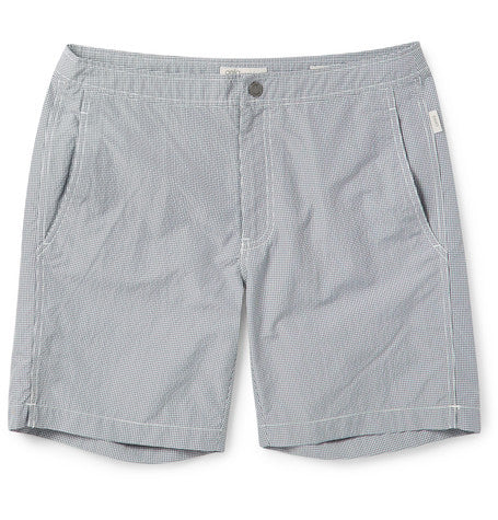 calder mid length checked seersucker swim shorts