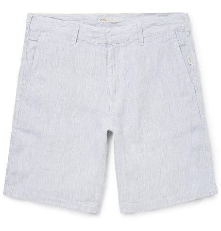 abe striped linen shorts