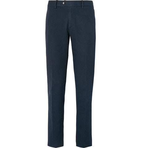 slim fit cotton trousers
