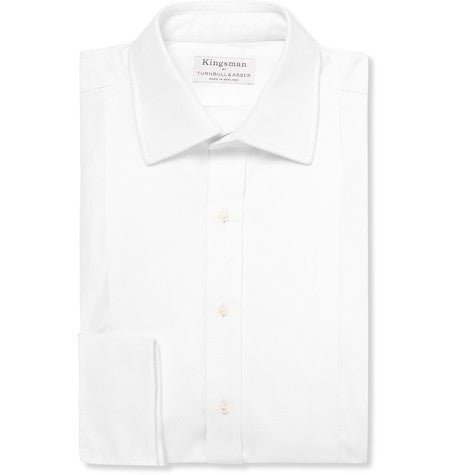 turnbull   asser white bib front cotton tuxedo shirt